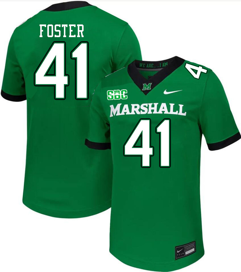 Men #41 Ahmere Foster Marshall Thundering Herd SBC Conference College Football Jerseys Stitched-Gree